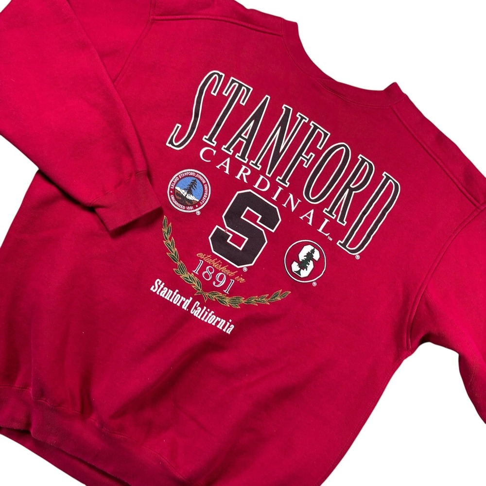 VTG  Stanford Cardinal Crewneck Galt Crew Mens L Red Collegiate Sweatshirt